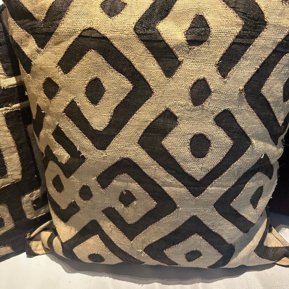 Geometric Black and Tan XL Mudcloth Pillow Case